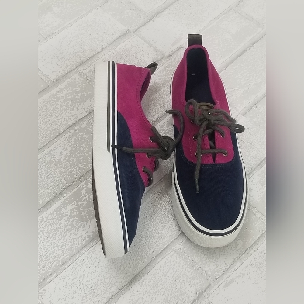 Pink and Navy Canvas Sneakers